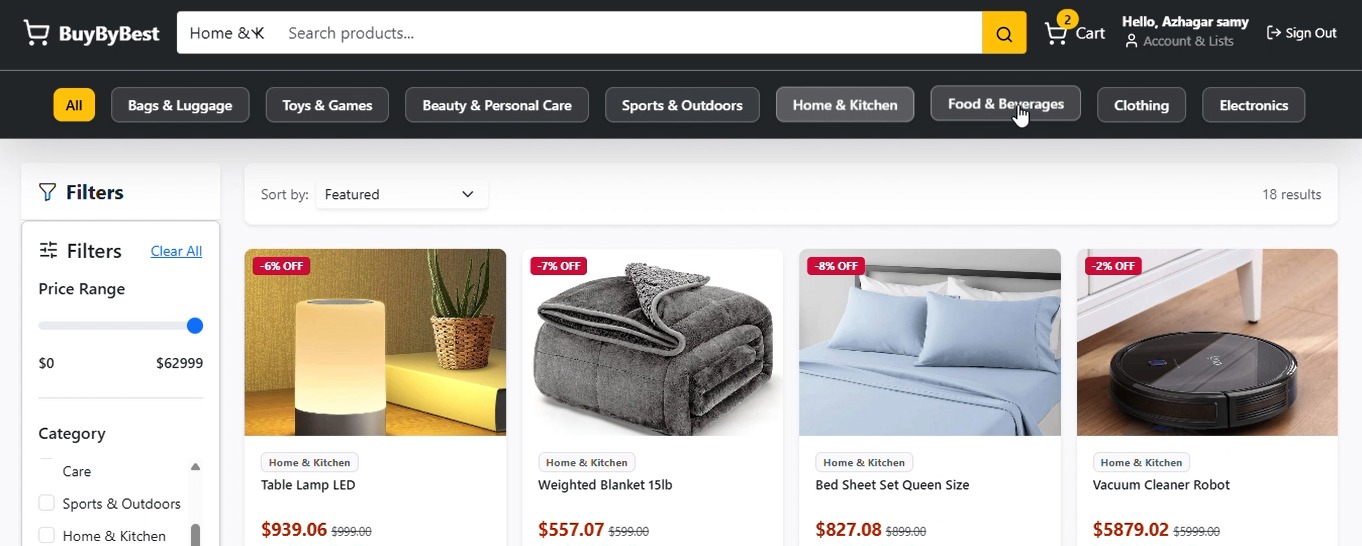 BuyByBest filtered product results